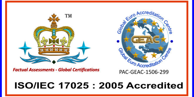 We are ISO 17025 : 2005 accredited Company !